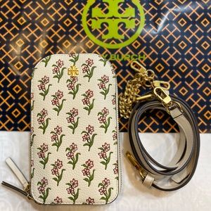 NWT! Tory Burch Emerson Mixed- Print Phone Crossbody